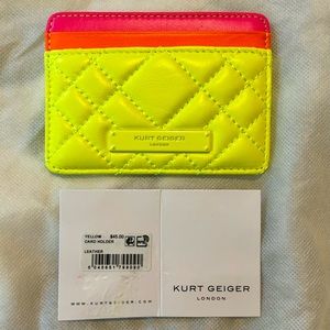 NWT Kurt Geiger London Neon Rainbow Cardholder